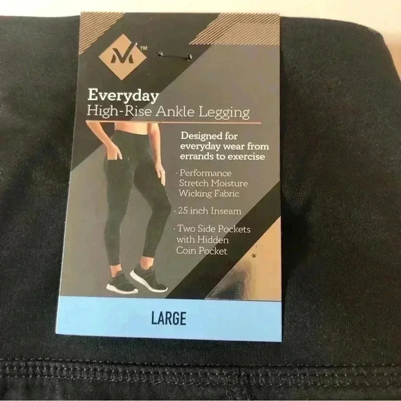 Members Mark High Rise Ankle Leggings Moisture Wicking Material Side Pockets - Picture 11 of 11